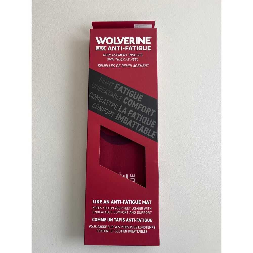 NIB NWT Wolverine Anti-Fatigue 9MM Thick Replacement Insoles Mens Size 13